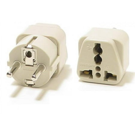 Universal Grounded Travel Plug Adapter For Europe (Schuko Type