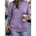 thumbnail image 3 of Sudadera SHEWIN, talla grande, cuello en V, para mujer, color morado, 3 of 5