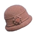 thumbnail image 2 of Womens Cloche Hat, Winter Knit 1920 Vintage Beanie Cap Bowler Church Bucket Dress Felt for Women Ladies Seniors, 2 of 3