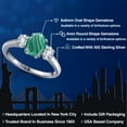 thumbnail image 2 of Gem Stone King 2.50 Ct Oval Green Malachite White Created Sapphire 925 Sterling Silver Ring, 2 of 6