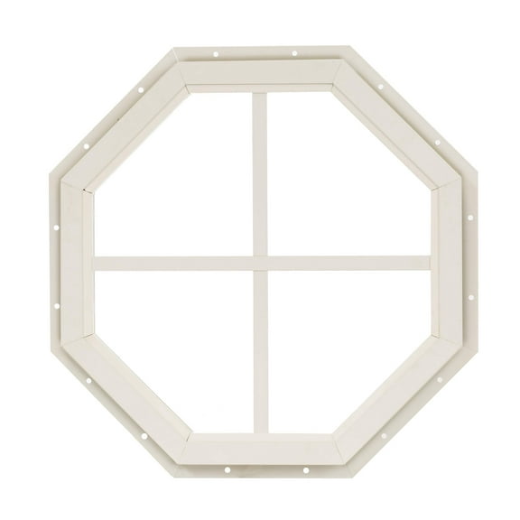 Shed Window 14" Octagon Gable J-Lap White for Sheds, Playhouses, and Chicken Coops 1 PK (WOCT14WJ-BX1)