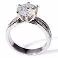 thumbnail image 4 of Engagement Ring For Womens 2 Ct Round Cut Moissanite 925 Sterling Silver, 4 of 4