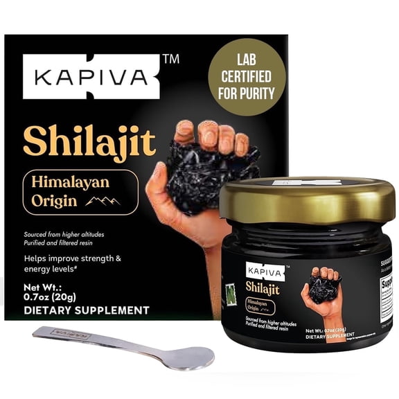 Kapiva Himalayan Shilajit Resin 20g | 45 Days Supply |  70% Fulvic Acid, 80+ Minerals, Energy & Vitality Support | For men and Women