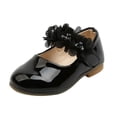 thumbnail image 2 of Dpytoraw Girls Leather Flower Mary Jane Dress Shoes, Toddler/Little Kid Low Heel Flats Sizes 6.5, 2 of 5