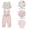 thumbnail image 5 of Disney Clothes Baby Girls Winnie the Pooh 2-Piece Quilted Overall Set, Infant Outfit with Coordinating Top and Quilted Overalls, Size 12M - Pink/Cream, 5 of 9
