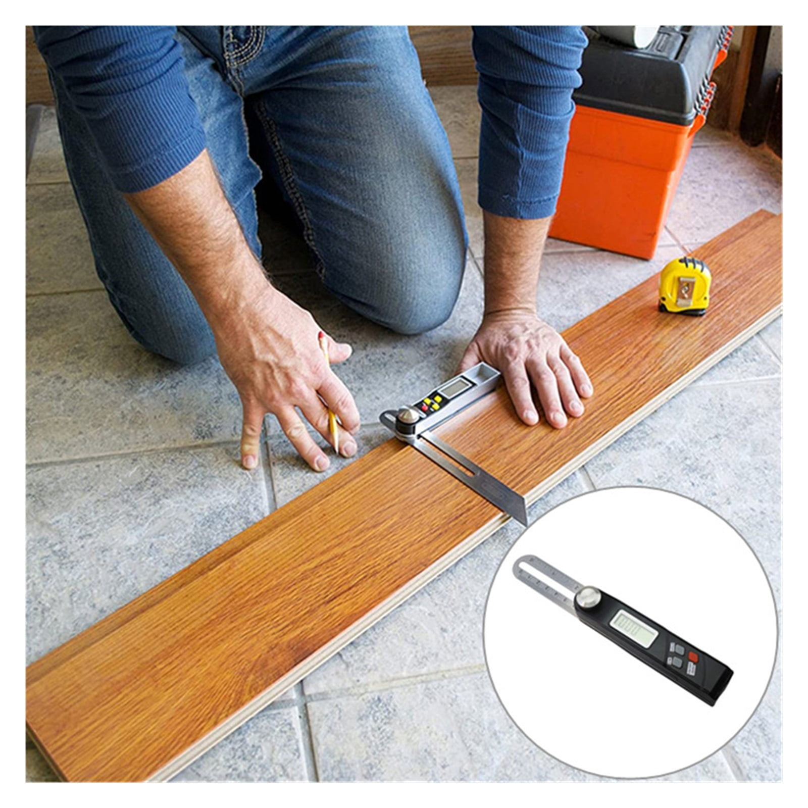 Digital Angle Finder Protractor 6inch/170mm Steel Measuring Ruler with Large LCD Display for Woodworking Angle Measuring Tool ,Woodworking Protractor