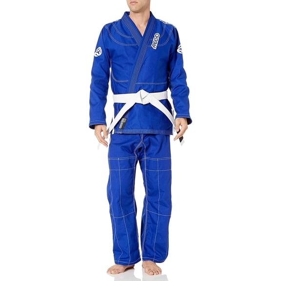 Reevo Guard Ultralight BJJ Gi for Adults with White Belt - Blue/A0