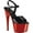 Black/Red Chrome Patent, variant on Women's Pleaser Adore 709 Platform Stiletto Sandal