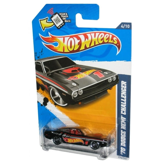 Hot Wheels HW Racing '12 4/10 Black '70 Dodge Hemi Challenger Toy Car 174/247