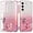 Pink, variant on Soft Floral Phone Case for Samsung Galaxy S21 FE 5G Case Clear Silicone Slim, Luxury Aesthetic Samsung S21 FE Case Gliiter for Women Purple Cover Shockproof (Pink)