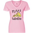 thumbnail image 3 of Inktastic Anti-Valentine's Pizza is my Valentine Women's V-Neck T-Shirt, 3 of 5