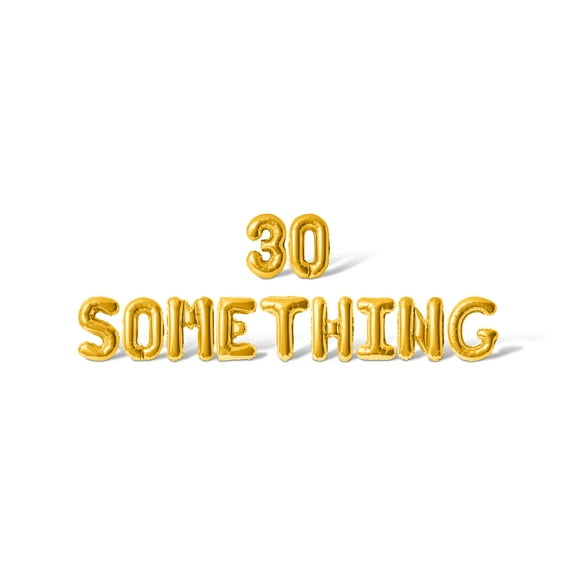 Letter Balloons - 30 SOMETHING 16" Inch Alphabet Letters Foil Mylar Balloon Birthday Party Banner (Gold)