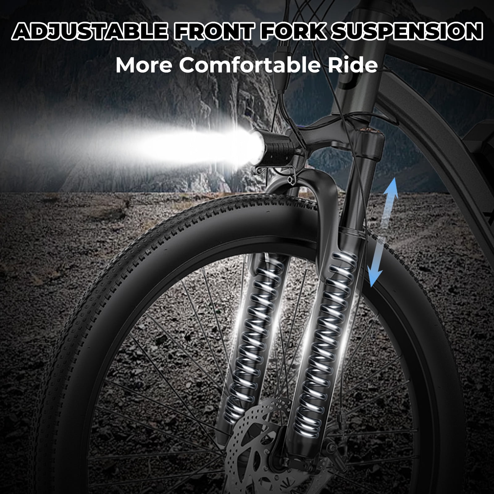 26'' Electric Mountain Bike for Adults -500W Motor, 35-70 Mile Range, 7-Speed, LCD Display- Perfect for Commuting & Off-Road Gray