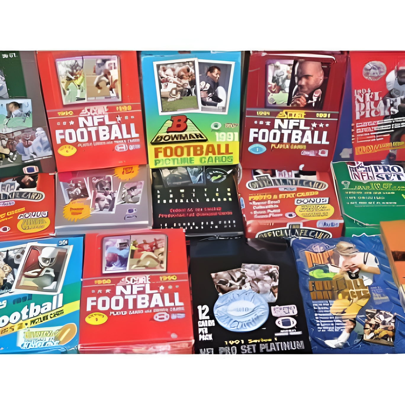 300 Vintage NFL Football Cards in Old Sealed Wax Packs - Perfect for New Collectors
