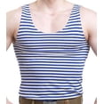 thumbnail image 2 of Victoria Bella Military Army T-Shirt Tank TOP Vest Blue White Sailor's Striped Vest Telnyashka ????????? (US, Alpha, 3X-Large, Regular, Regular), 2 of 5