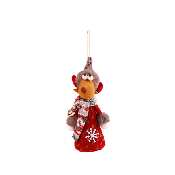 Fiudx Ángel de Navidad, Adorno para Árbol de Navidad, con Barba y Sombrero de Imitación, Tela, Multicolor, 20 X 9 X 6 Cm