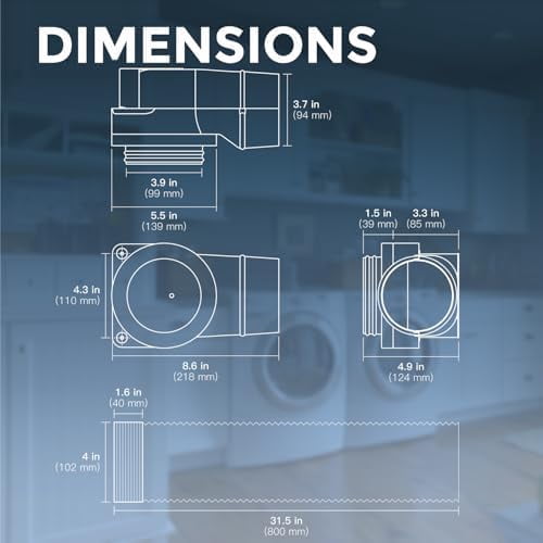 Magnetic Dryer Vent Coupling DV90 Airtight Seal Dryer Vent Connector Kit Easy to Clean Quick Connector Including a 2.6ft 4" Duct and two Clamps