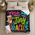 thumbnail image 5 of Pharmacist Appreciation Themed Ask Me About My Tiny, Festive Holiday Scene, Warm Flannel Blanket for Living Room and Reading Nook, Art Lovers Christmas Gift, Festive Home Decor, 5 of 9