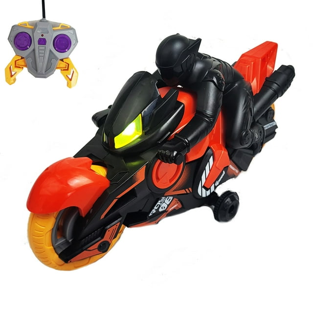 Remote Control Motorcycles - 360° Spinning Action, High-Speed Drift Racing Motorbike with LED Lights (Red)