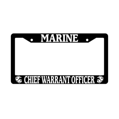 Marine Chief Warrant Officer Black Plastic License Plate Frame