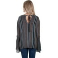 thumbnail image 2 of Scully DARK BLUE BRAIDED BELL SLV TIE BACK BLOUSE, 2 of 3