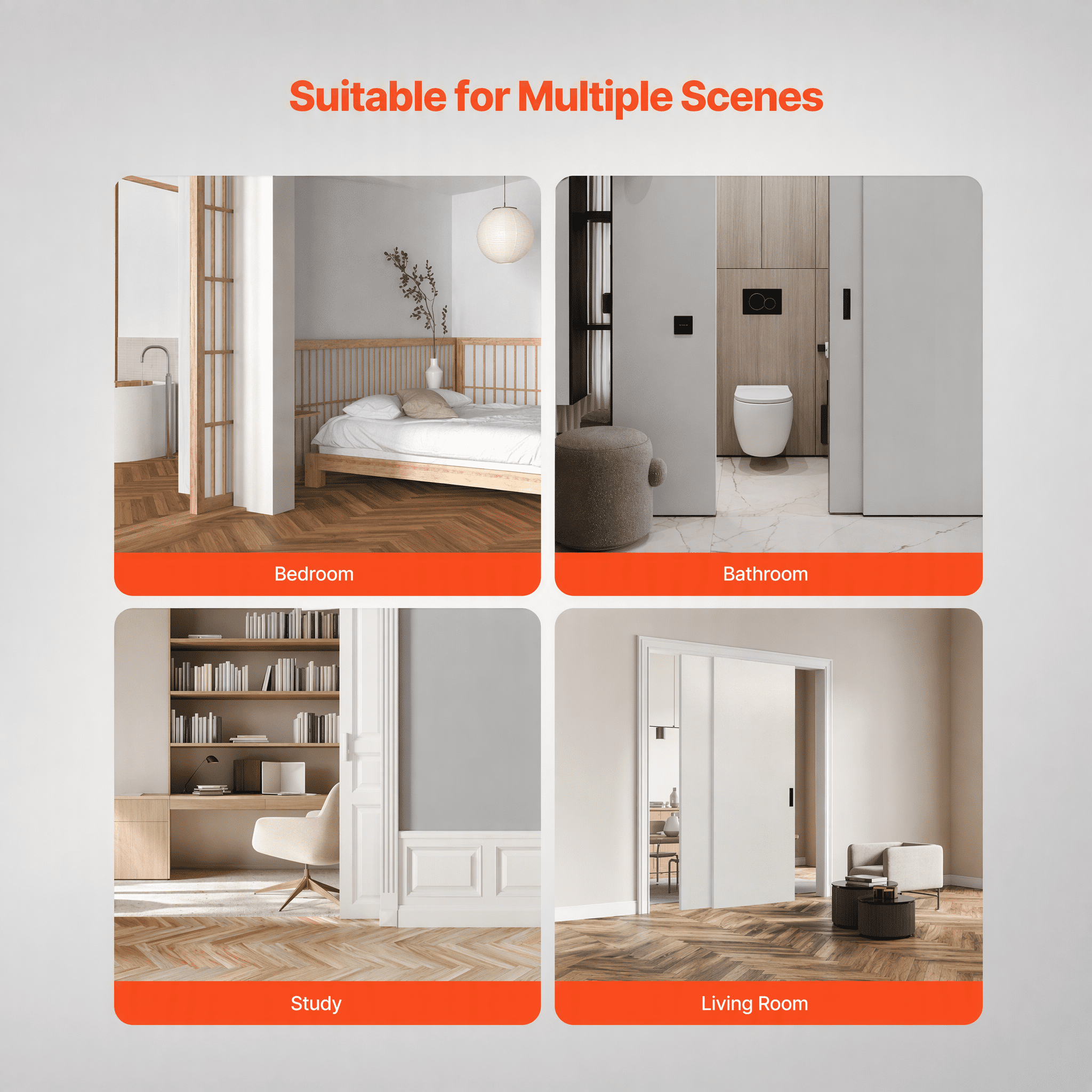 5ft Bypass Sliding Door Hardware Kit, 150 lbs Capacity, 3-Wheel Hangers, Aluminum Alloy, for Closet Doors Storage