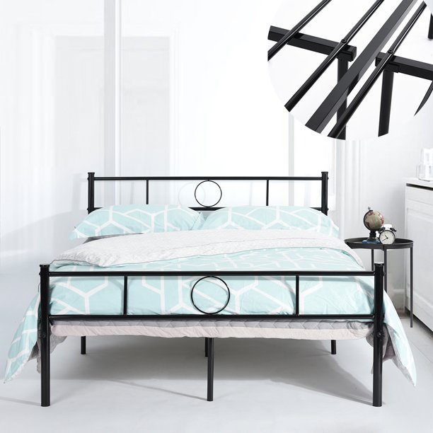 Henmomu Metal Double Twin Bed/Metal Platform Bed Frame/Foundation with