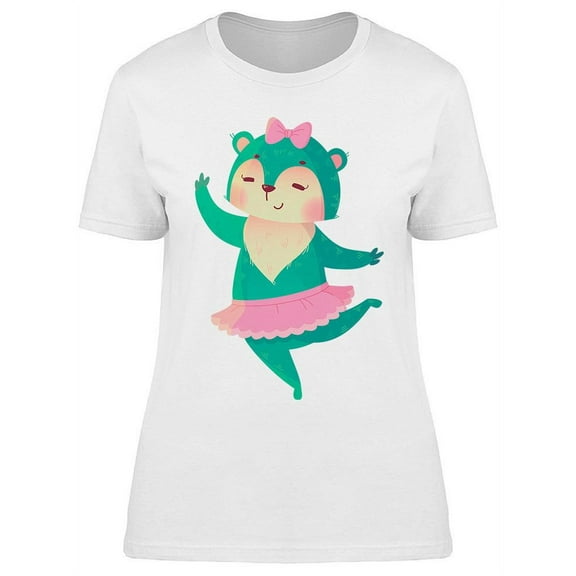 Cute Bear Ballerina T-Shirt Women -Image by Shutterstock, Female x-Large