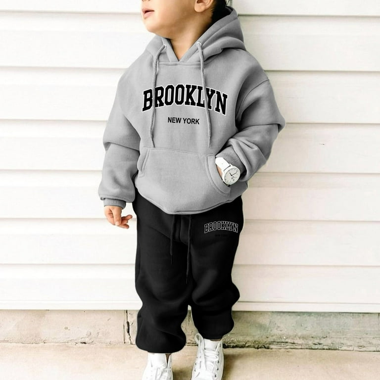 Sweatshirt Girls Kids Boys Kids Hooded Tracksuit Unisex Two Piece Outfits Hoodie Sweatshirt Sweatpants Set for Baby Girl Sweat Suit for Teen Girls Outfits Family Bows for Baby Girls Cutest Outfits for