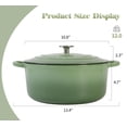 thumbnail image 3 of Olla holandesa de hierro fundido esmaltado con tapa, 5.5 cuartos, para hornear pan y cocinar, color verde pistacho, 3 of 5