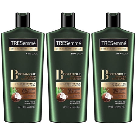 Tresemme Shampoo Botanique Nourish & Replenish 22 Ounce 650ml 3 Pack