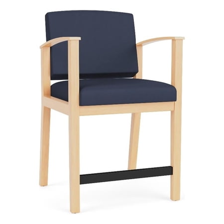 Amherst Wood Reception Waiting Room Healthcare Hip Chair / Natural Wood / Blue