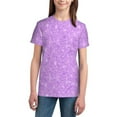 thumbnail image 3 of Wukai Lilac Glittering Youth Unisex Short Sleeve T-Shirt for Boys, Girls, Teens, and Kids-X-Small, 3 of 7