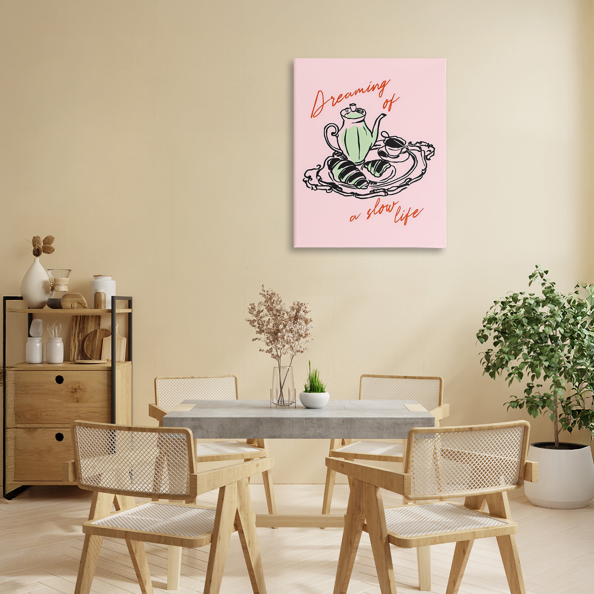 Stupell Industries Slow Life Tea Platter Canvas Wall Art, design by The Prints Vibe