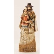 10.5" Harvest Thanksgiving Pilgrim Couple with Basket Detail Figure