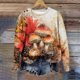 thumbnail image 1 of Xuyuer Women's Long Sleeve Hoodless Printed Casual Warm Sweatshirt, Cozy Pullover for Spring Comfort, Everyday Lounging and Seasonal Graphic Style, 1 of 5