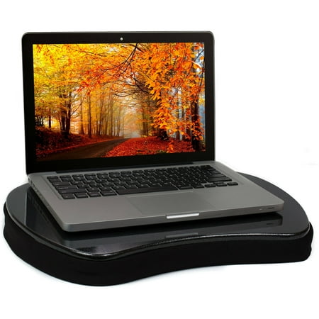 Sofia+Sam Mini Memory Foam Lap Desk with Tablet Slot, Black with Tablet Slot