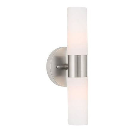 

Kira Home Duo 14 Modern Wall Sconce with Frosted Glass Shades for Bathroom/Vanity Brushed Nickel Finish