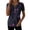 Multicolor-06, variant on Women's Floral Print Quarter Zip T-Shirt, Short Sleeve V Neck Summer Tops, Trendy Flower Blouse