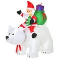 thumbnail image 1 of HOMCOM 6ft Christmas Inflatable Santa Claus Riding A Polar Bear with Lights, 1 of 10