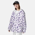 thumbnail image 4 of Pofeuu Lavender Flowers Print Sun Protection Outdoor Lightweight Full Zip UV Cooling Hoodie Long Sleeve Summer Clothing for Outdoor Hiking-3X-Large, 4 of 5