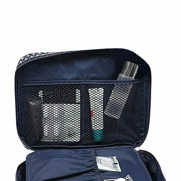 Makeup Bag - Large Capacity Travel Cosmetic Bag for Women, Multifunctional  Open Flat Toiletry Bag with Handle, Washable Waterproof Beauty Zipper