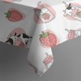 thumbnail image 6 of White Cow Strawberry Jar Pattern Rectangle Tablecloth 60"x120",Waterproof Polyester Rectangle Table Cloth, Wipeable Spillproof Polyester Tablecloth for Dining, Camping, Indoor and Outdoor, 6 of 6