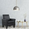 thumbnail image 3 of Lohoms Modern Faux Leather Accent Chair Uplostered Living Room Arm Chairs Comfy Single Sofa Chair (Black), 3 of 7