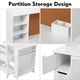 thumbnail image 5 of Escritorio y silla de estudio de madera blanca para niños, mesa de aprendizaje con estantería, tablero de anuncios y armarios, para niños y niñas de 3 a 8 años, 5 of 9