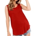 thumbnail image 2 of WULMLEO Plus Size Tank Tops for Women Summer Sleeveless Scoop Neck T-Shirts Tops Casual Tees Tunics Shirts Red 2XL, 2 of 7