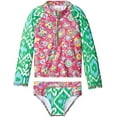 thumbnail image 1 of Girls Rashguard Set Ananya Floral, Pink Green, 2 Years, 1 of 1