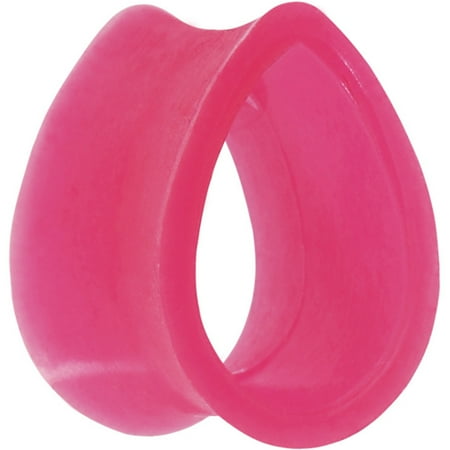 Pink Flexible Silicone - 18mm Pink Teardrop Silicone Flexible Tunnel (1 Piece)