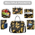 thumbnail image 2 of OBREWU Butterflies Sunflowers Women's Insulated Leakproof Large Lunch Bag, Oxford Cloth, 2 of 7