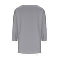 thumbnail image 3 of AKOEE Cotton V Neck T-Shirts for Women Casual 3/4 Length Sleeve Trendy Tops Plain Soft Tshirts Tees, M Gray, 3 of 7